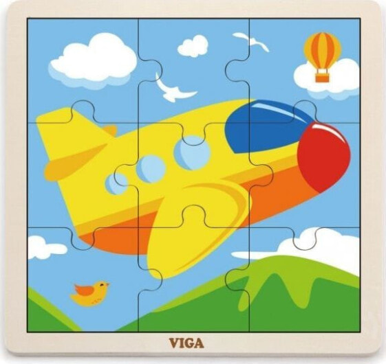 Viga Viga 51447 Puzzle na podkładce 9 elementów - samolot