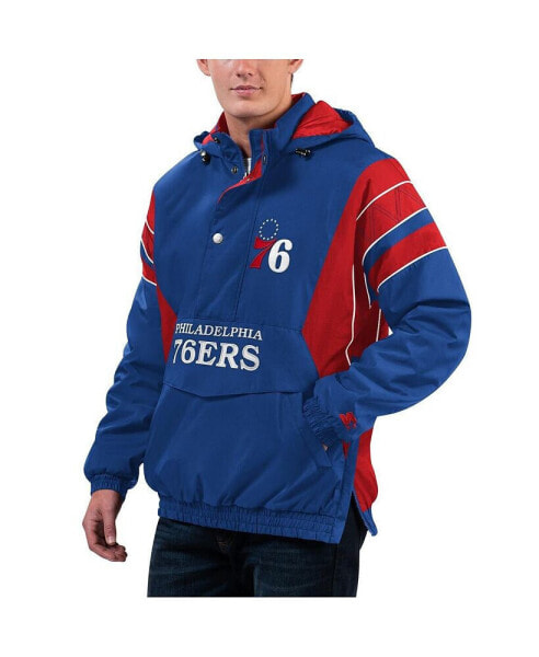 Men's Royal Philadelphia 76ers Home Team Hoodie Half-Zip Jacket