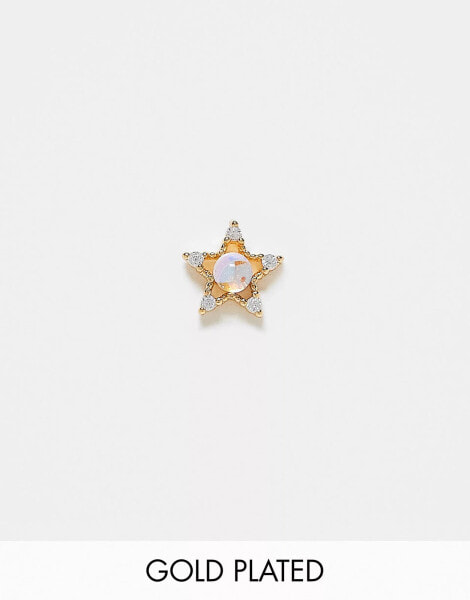 Kingsley Ryan PVD gold plated gem star labret earring