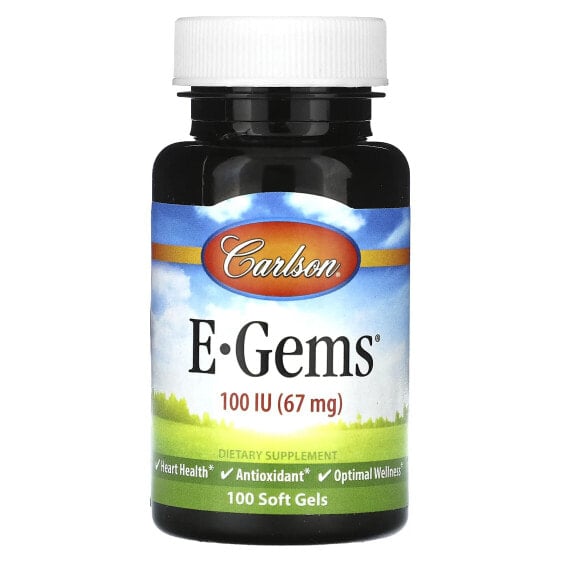 Carlson, E-Gems, 67 мг (100 МЕ), 100 мягких таблеток