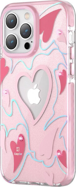 Kingxbar Kingxbar Heart Star Series etui iPhone 14 Pro Max etui w gwiazdki pink heart