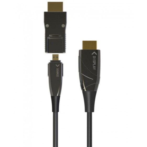 Переходник HDMI Techly ICOC-HDMI-HY2D-050 - 50 м - HDMI Type A (Стандартный) - HDMI Type D (Микро) - 3D - 18 Gbit/s - Черный