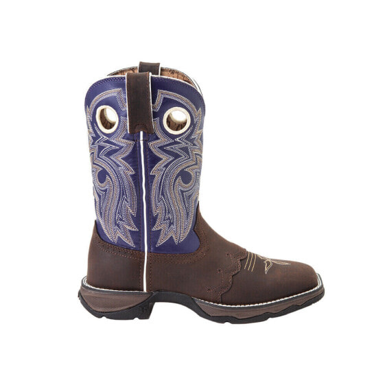 Durango Lady Rebel Embroidered Cowboy Square Toe Womens Purple Casual Boots RD3