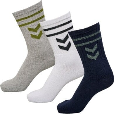 Hummel Sportsocken Crew Weiss/magnetgrau/marineblau - 3 Paar