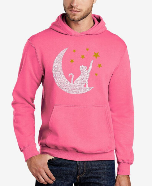 Cat Moon - Men's Word Art Hooded Sweatshirt