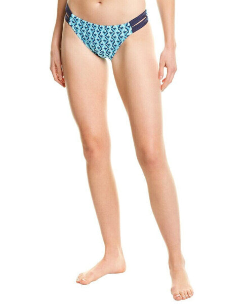 Helen Jon Double Tab Hipster Bikini Bottom Women's Blue Xs