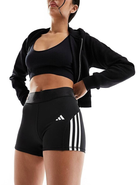 adidas Training Hyperglam 3 inch tight shorts in black