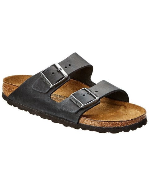 Birkenstock Narrow Arizona Oiled Leather Sandal Men's Black 46