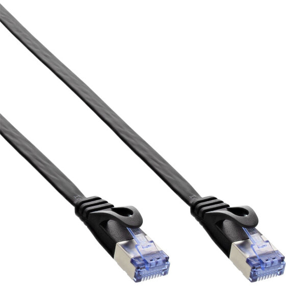 InLine Flat patch cable - U/FTP - Cat.6A - black - 5m