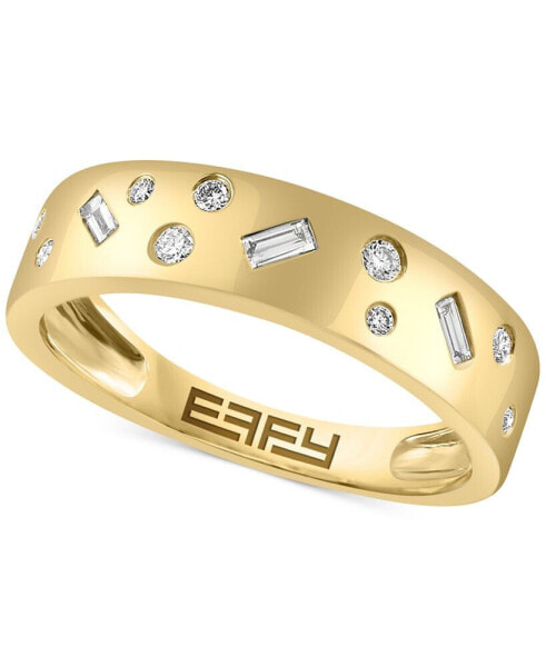 EFFY® Diamond Round & Baguette Scatter Band (1/5 ct. t.w.) in 14k Gold