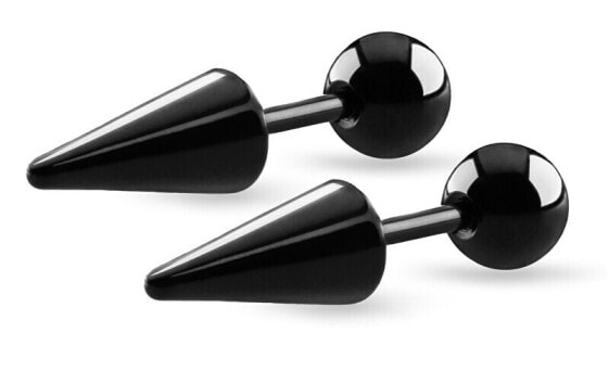 Original black earrings made of steel VGE735B