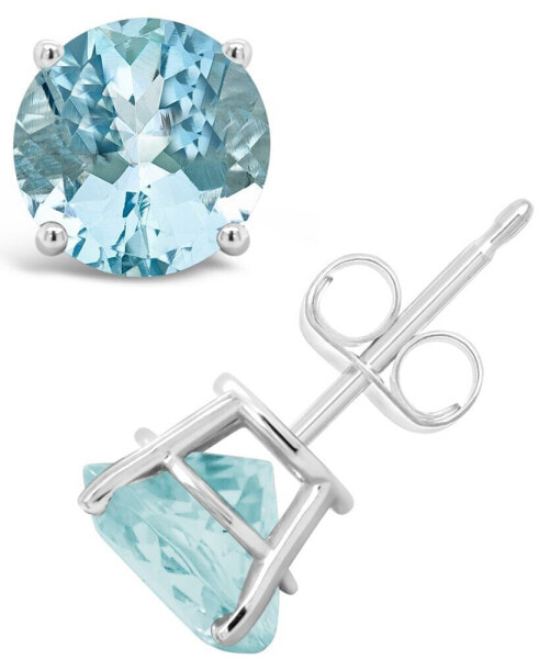 Aquamarine (2-1/2 ct. t.w.) Stud Earrings in Sterling Silver