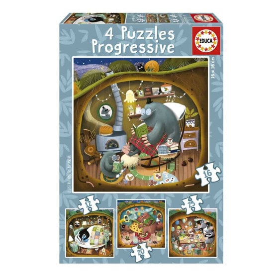 EDUCA BORRAS Progressive 12-16-20-25 Forest Tales Puzzle