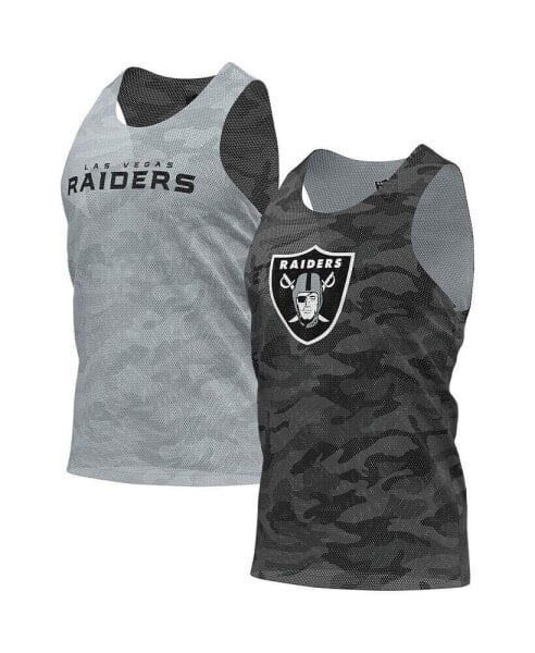 Men's Black, Gray Las Vegas Raiders Reversible Mesh Tank Top