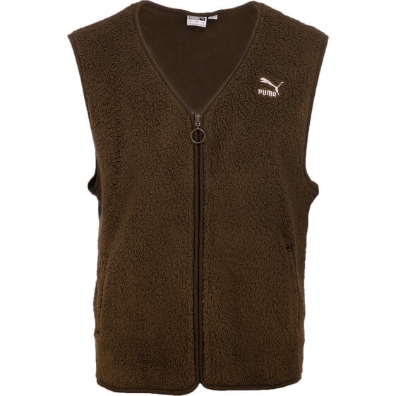 Puma Classics Cozy Club Sherpa Vest Mens Size M Casual Athletic Outerwear 53914