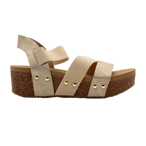 Volatile Picnic Metallic Wedge Womens Gold Casual Sandals PV1008-715