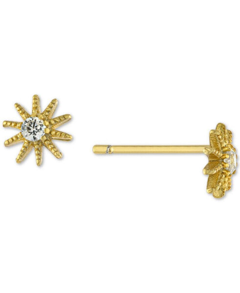 Cubic Zirconia Sun Stud Earrings in Gold-Plated Sterling Silver, Created for Macy's