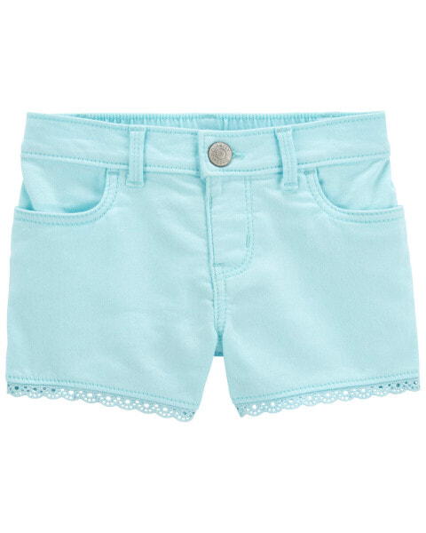 Baby Eyelet Trim Denim Shorts 24M