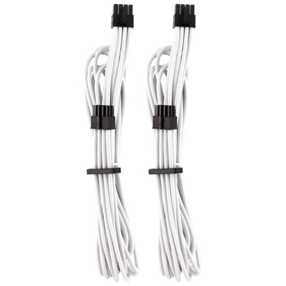 Corsair Premium Sleeved EPS12V ATX12V-Kabel, Doppelpack (Gen 4) - weiß