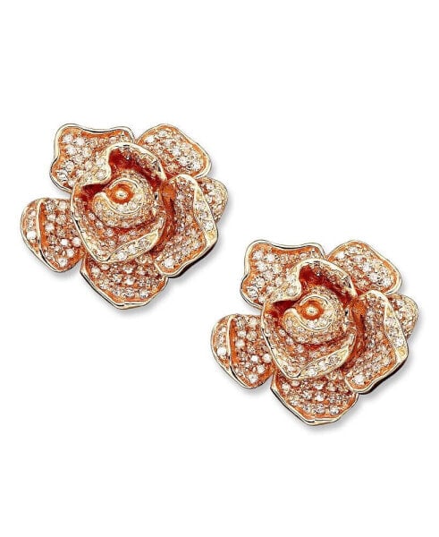 Pave Rose by EFFY® Diamond Flower (1-1/3 ct. t.w.) in 14k Rose Gold or 14k Yellow Gold