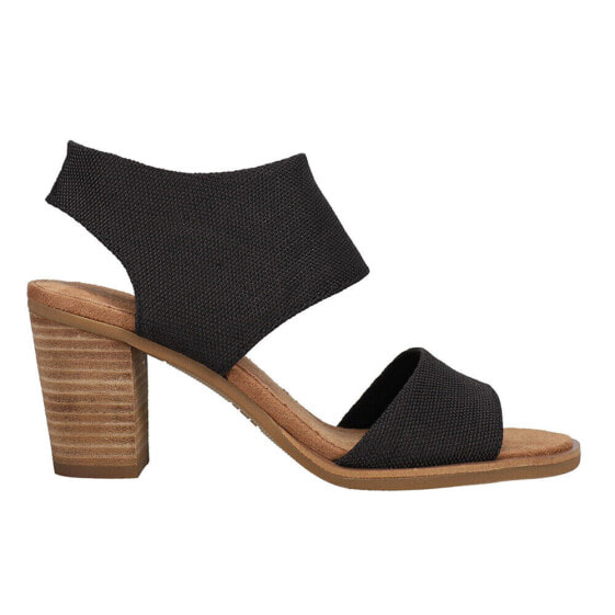 TOMS Majorca Cutout Block Heels Womens Black Casual Sandals 10020744T-001