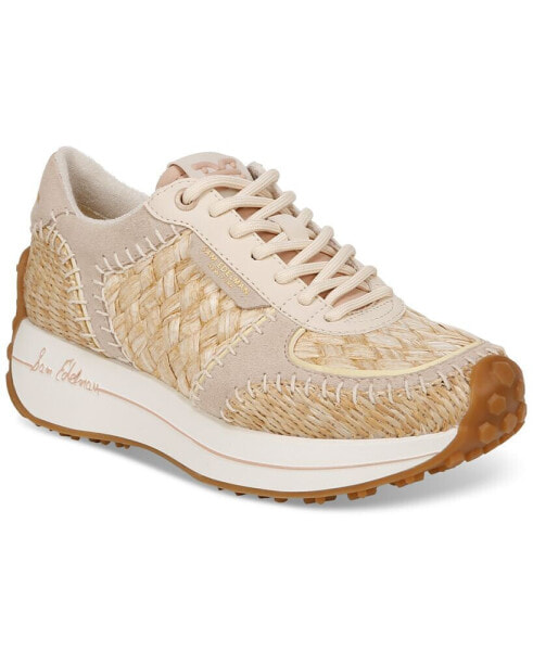 Women's Jianna Raffia Lace-Up Trainer Sneakers