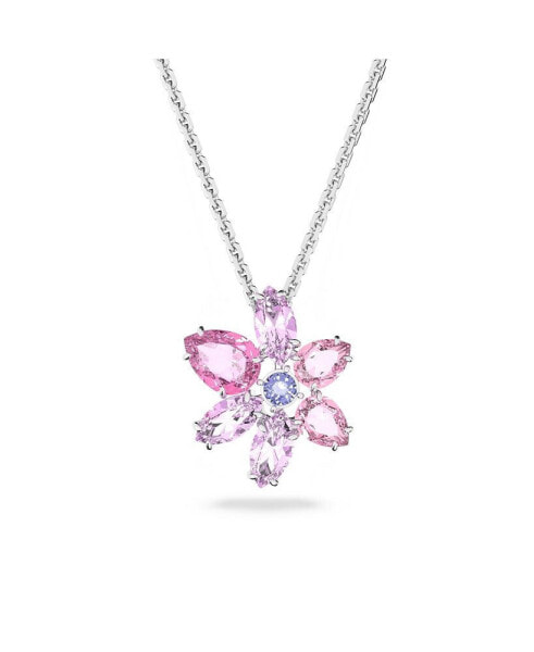 Swarovski crystal Mixed Cuts Flower Gema Pendant Necklace