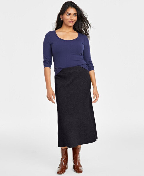 Women's Sweater-Knit Midi Skirt, Created for Macy's