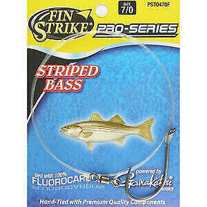 Fin Strike Pro Series Striped Bass Rig Octopus Hook, Swivel & Flouro