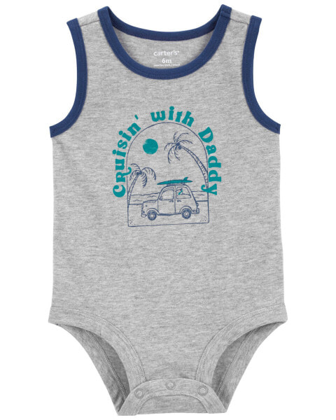 Baby 'Cruisin' with Daddy' Sleeveless Bodysuit 12M