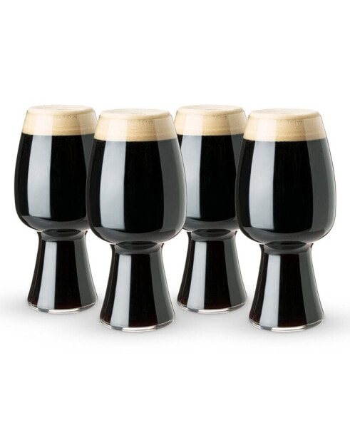 Craft Beer Stout Glass, Set of 4, 21 Oz