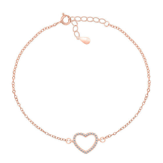 Delicate bronze heart bracelet BRC59R