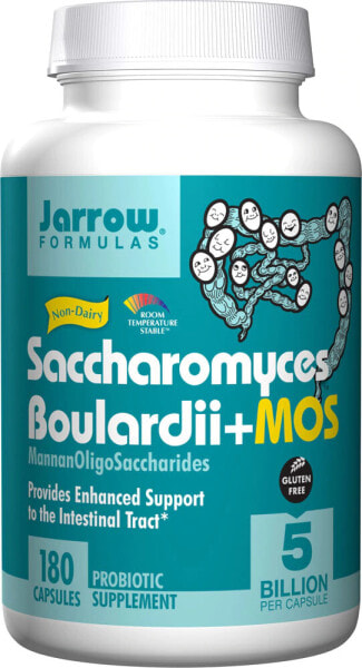 Jarrow Formulas Saccharomyces Boulardii Plus MOS -- 5 billion - 180 Veggie Caps
