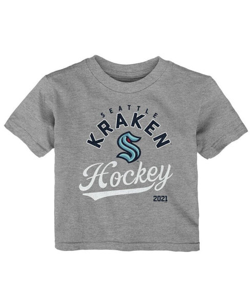 Infant Boys and Girls Heather Gray Seattle Kraken Take The Lead T-shirt