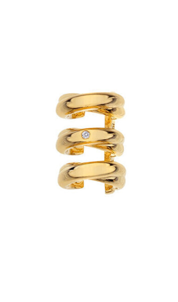 Triple gold-plated single earrings with Jac Jossa Soul DE675 diamond