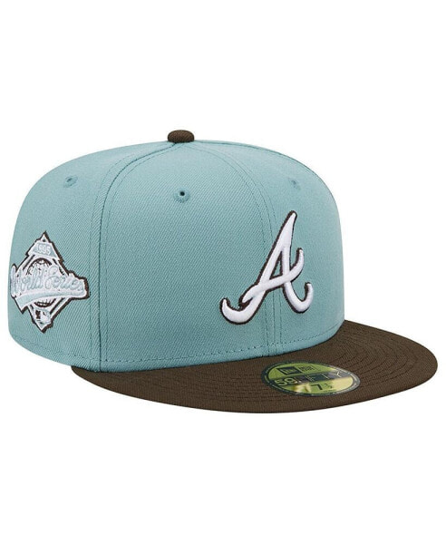 Men's Light Blue and Brown Atlanta Braves Beach Kiss 59FIFTY Fitted Hat