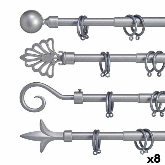 Карниз Выдвижной Серебристый Железо 5 x 122 x 5 cm (8 штук)