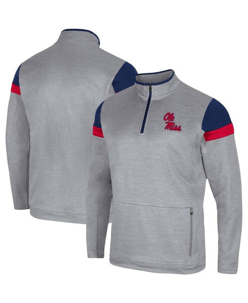 Men's Gray Ole Miss Rebels Bingo Quarter-Zip Jacket