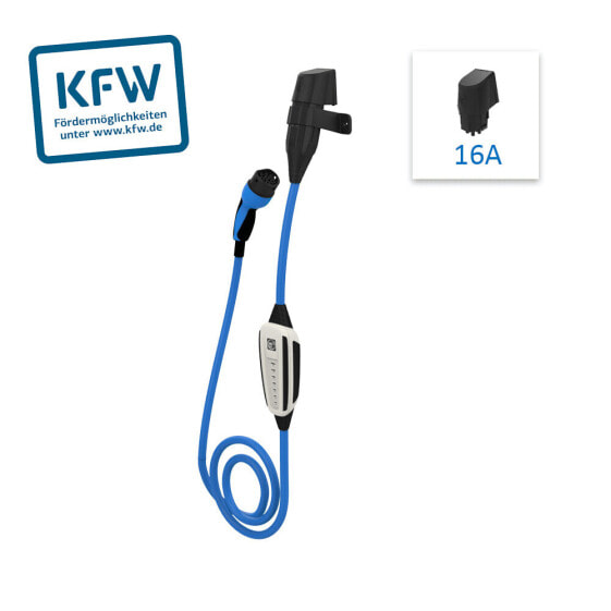 NRGkick KfW Select - Type 2 - 16 A - Outdoor - 10 m - Over voltage - Overheating - Under voltage - Black - Blue