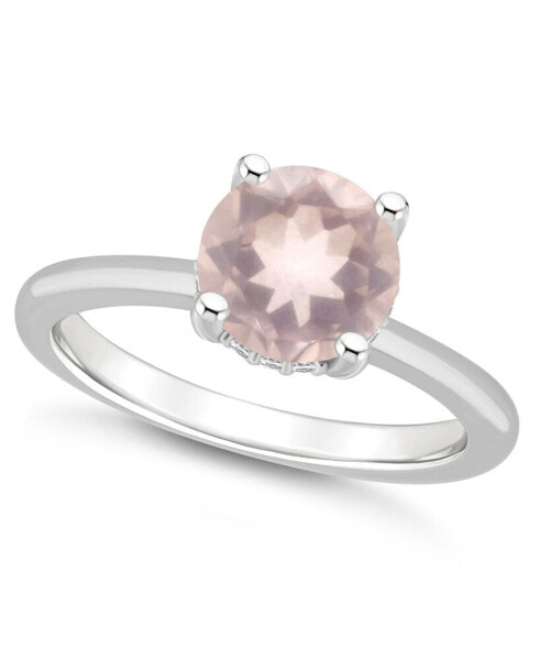 Women's Rose Quartz (1-3/4 ct.t.w.) and Diamond Accent Ring in Sterling Silver