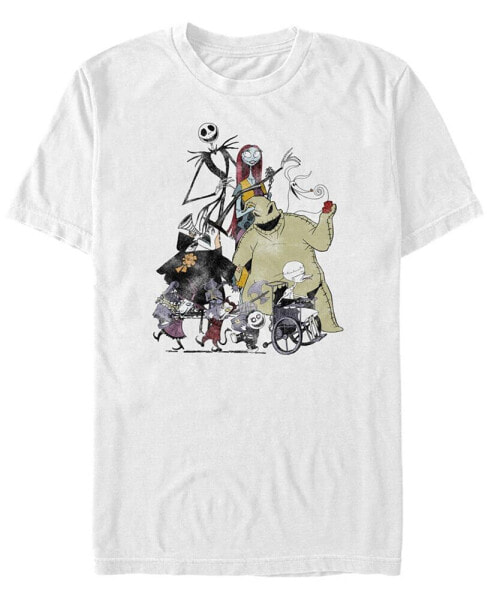 Men's Nightmare Before Christmas Group Shot Short Sleeves T-shirt