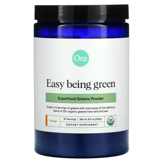 Суперфуд порошок ORA Easy Being Green, апельсиновый, 240 г (8.5 oz)