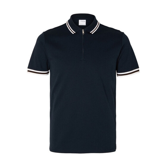 SELECTED Slim-Toulouse Detail short sleeve polo