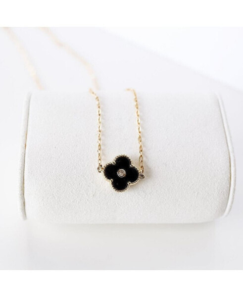 Non-Tarnishing Black Clover Necklace