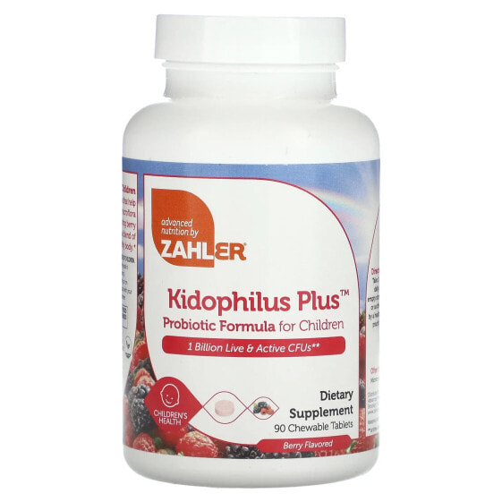 Пробиотические жевательные таблетки Zahler Kidophilus Plus для детей 1 миллиард КОЕ, ягода, 90 шт
