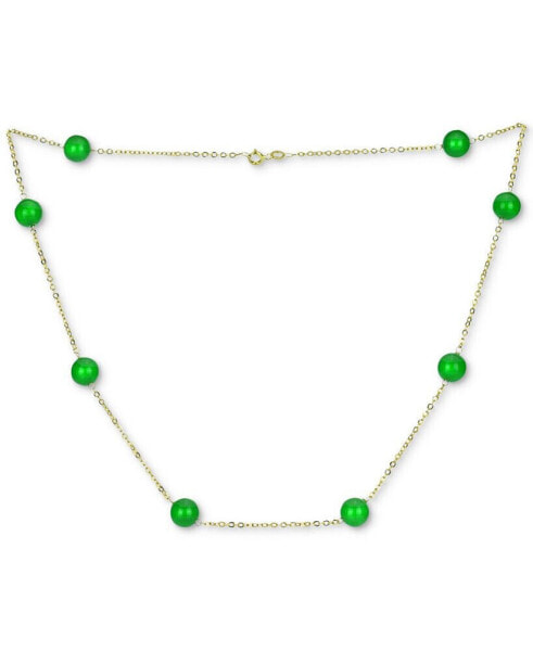 Macy's onyx Bead 18" Collar Necklace in 14k Gold (Also in Jade, Lapis Lazuli, Rose Quartz, & Turquoise)