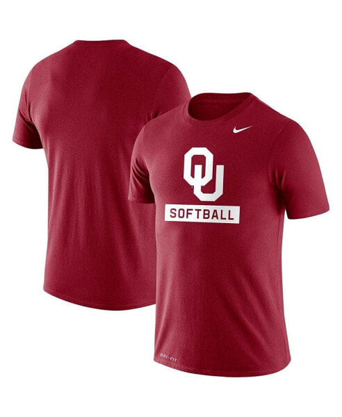 Men's Crimson Oklahoma Sooners Softball Drop Legend Performance T-shirt
