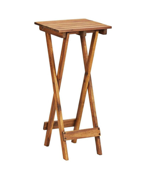 Plant Stand 11.8"x11.8"x26.4" Solid Acacia Wood