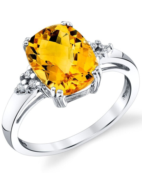 Кольцо Macy's Citrine & Diamond Sterling Silver