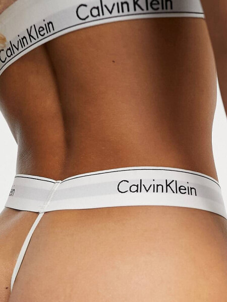 Calvin Klein mesh high leg string thong in mono heart print